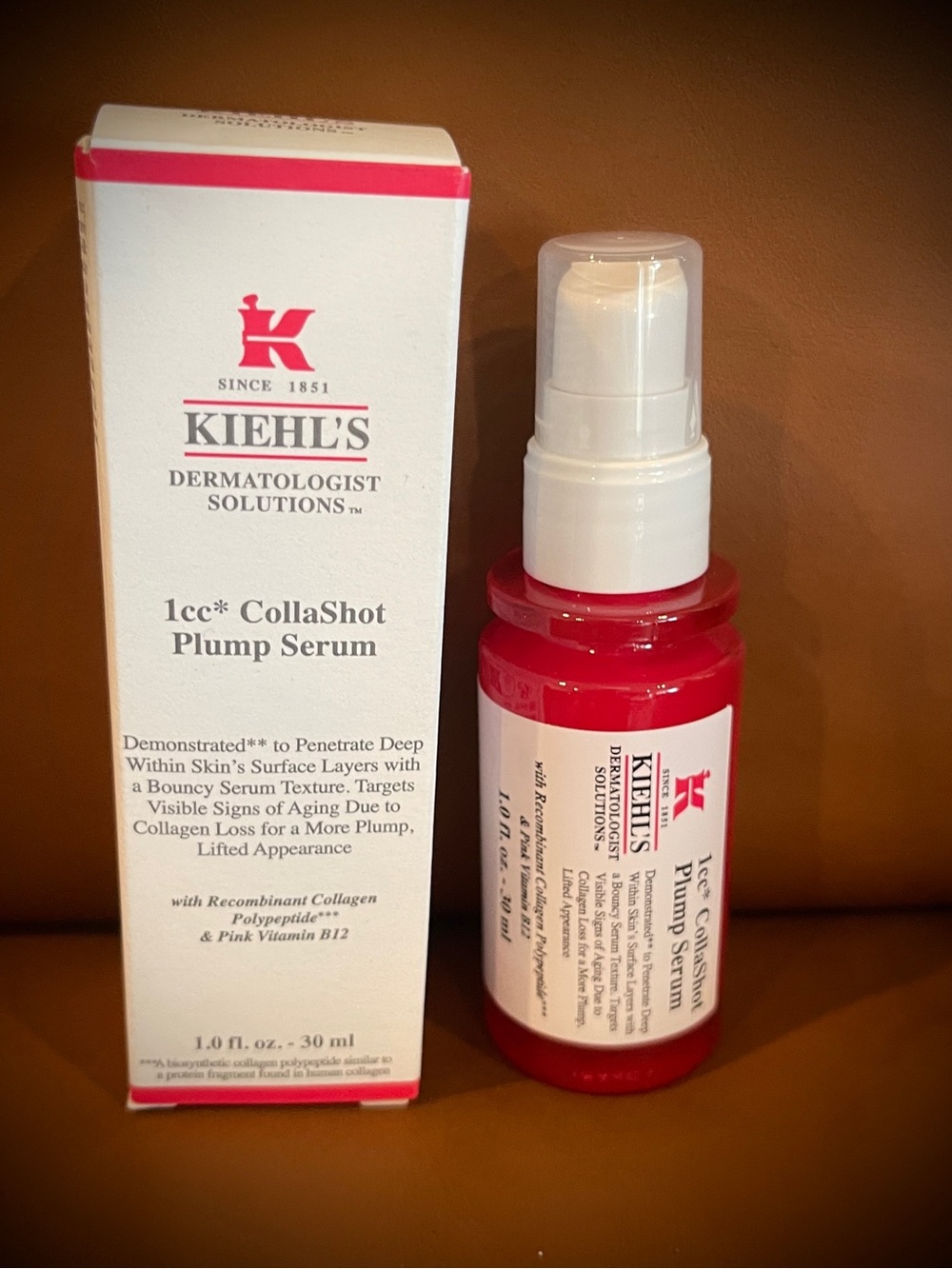 $55 Kiehl’s 1cc Collashot Plump Serum 30ml Collagen Peptide Vitamin B 12